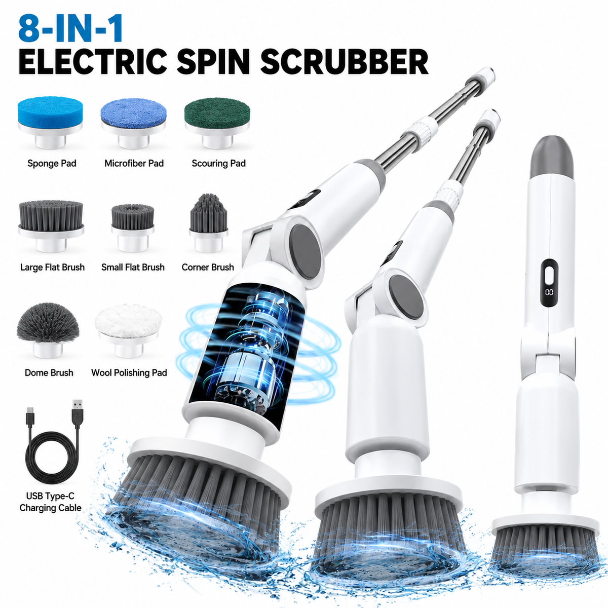 Homyto™ 8-in-1 Electric Spin Scrubber