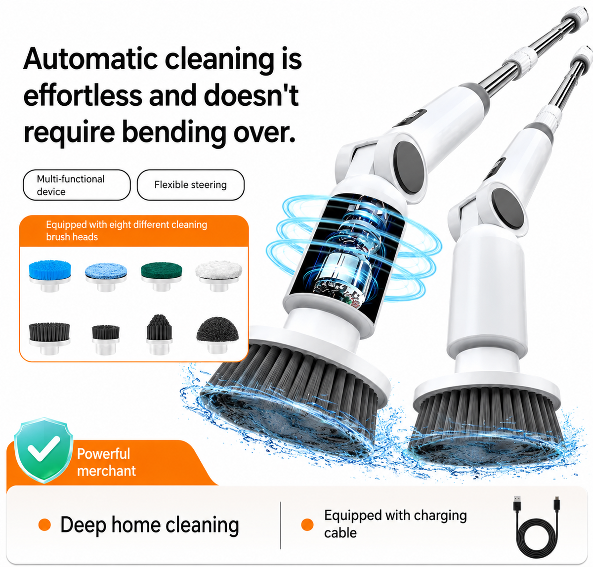 Homyto™ 8-in-1 Electric Spin Scrubber
