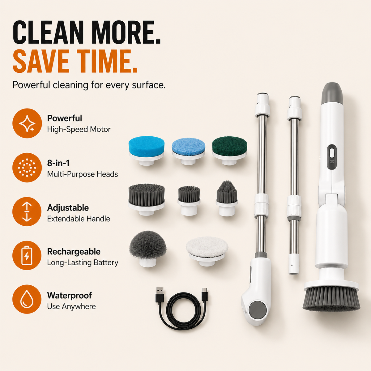 Homyto™ 8-in-1 Electric Spin Scrubber
